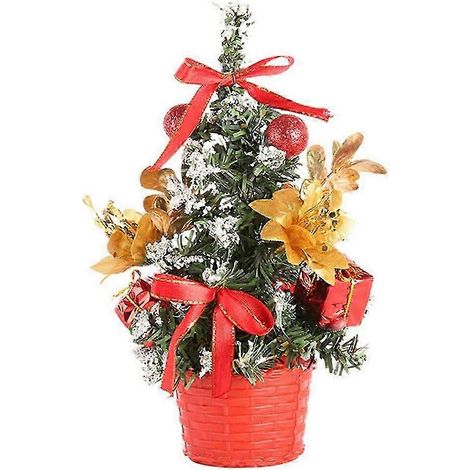 Mini sapin de Noël sans guirlande lumineuse LED, décoration de table artificielle, cadeau. Couleur : rouge, 20 cm. (1/4)