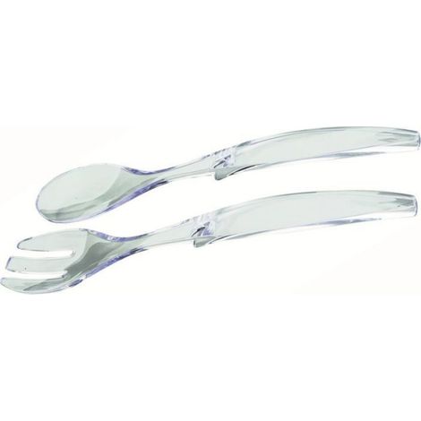 Couverts À Salade - Plastique Transparent - 30 Cm - Pour Service De Table - 2 Pièces (1/2)