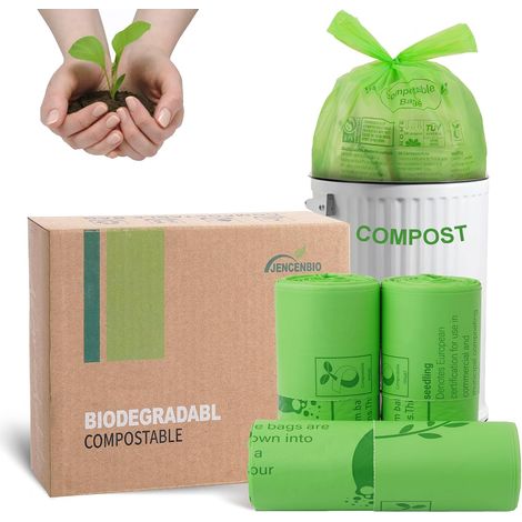 sacs poubelle compostables avec poignée de transport - 20L - Compostables - Extra épais - 20 µm (1/5)