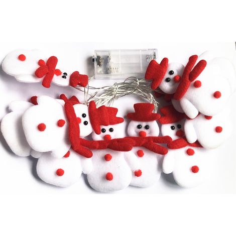 Guirnalda Luminosa De Muñeco De Nieve - 3 M - 20 Led - 2 Modos De Iluminación - Para Decoración Navideña - 2 Unidades (1/5)