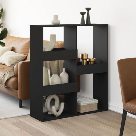 Cloison de séparation-Paravent-Séparateur de pièce noir 100x33x115 cm bois ingénierie (1/5)