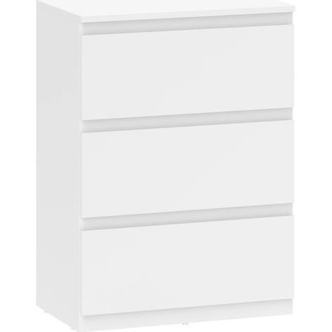 Finition mate et design épuré pour un rangement discret, commode 3 tiroirs pour chambre (1/5)