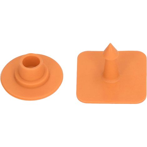 100 leere quadratische Ohrmarken zur Kennzeichnung von Nutztieren (Rinder, Schweine usw.), orange. (1/5)