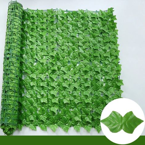 (Lierre clair, 50 x 100 cm) Panneaux de haie artificielle en lierre vert, fausses plantes, brise-vue pour la décoration de votre maison, cour ou jardin extérieur (1/4)
