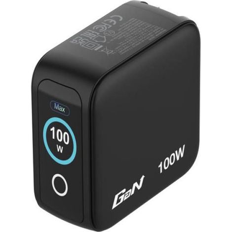 Universelles GaN-Wandladegerät für Reisen Verbatim Mini GaN-Ladegerät mit Display - 2xUSB Typ-C - 1xUSB - 100W