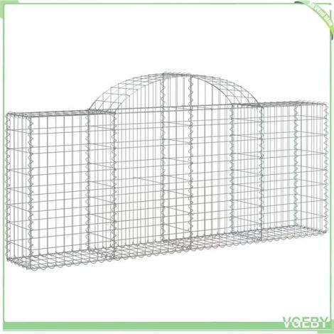Panier de gabions arqué - FAFEICY - 153484 - 200x30x80/100 cm - fer galvanisé - Ø fil 3,5 mm (1/4)