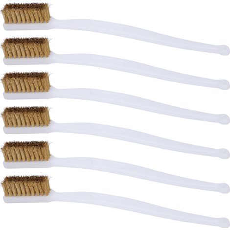 6 pièces Brosses en Acier pour Nettoyage Imprimante, Poignée Plastique Résistante à la Rouille et Décapage (1/5)