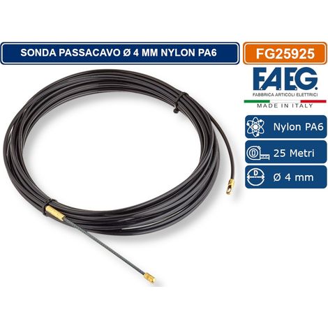 FAEG - FG25925 SONDA PASSACAVO Ø 4MM 25 METRI IN NYLON PA6 CON TERMINALI SVITABILI M4 RAL9017 (1/4)