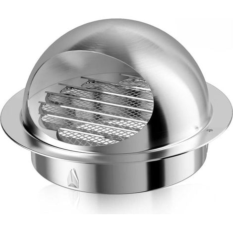 100mm Grille de Aération avec Maille Fine, Ronde en Acier Inoxydable Grille de Ventilation Murale à Persiennes épaisses pour Système de Air Frais (1/4)
