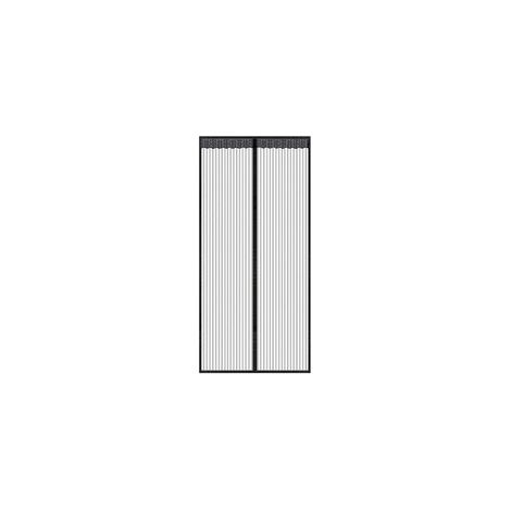 Moustiquaire Magnétique pour Porte – Maille Ultrarésistante, Joint Magnétique Haut et Bas, Fermeture Automatique, Anti-Insectes, Garde l'Air Frais (80x210 cm, Noir) (1/5)