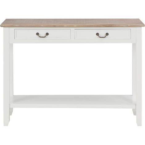 Maison Exclusive - Tavolo Consolle Bianco 110x35x80 cm in Legno (1/5)