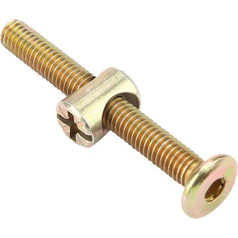 10 Stück M6-Möbelschrauben aus Kohlenstoffstahl, 50 mm, 6 mm zylindrische Muttern als Verbindungselemente (1/5)
