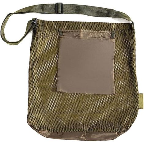 Sac de rangement - Sac de cueillette - Sac de rangement respirant pour champignons et fruits - Sac de rangement - 35x40cm - Tissu Oxford 210D - vert - maille - Pliable - Sangle réglable (1/5)