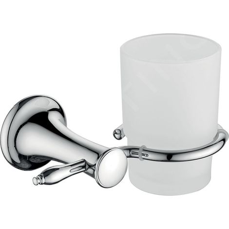 Novaservis Ferro Retro - Verre pour brosse à dents et dentifrice avec support, verre dépoli / chrome ARE03