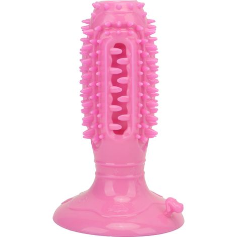 Bâton à Mâcher pour Chien - Jouet Dentaire en Caoutchouc pour Nettoyage des Dents et Soin Buccal - Rose (1/5)