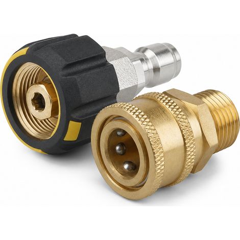Raccord Adaptateur M22 14 mm vers 3 8 pour Nettoyeur Jaune (1/5)