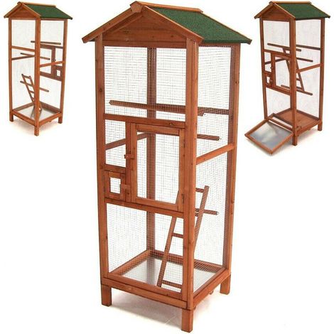 Vogelvoliere Voliere Vogelkäfig Käfig Vogelhaus Tierkäfig Papagei Holz 56611 (1/5)