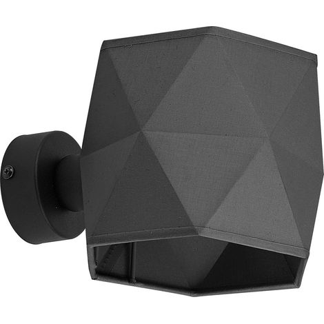 Wandlampe Stoff Metall Grau Schwarz E27 Modern Up Down Wandleuchte Wohnzimmer (1/3)