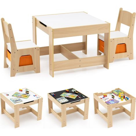 Set di 1 tavolo per attività per bambini 61,5 x 61,5 x 48,5 cm pratico spazio di archiviazione design ergonomico in MDF naturale 200018734