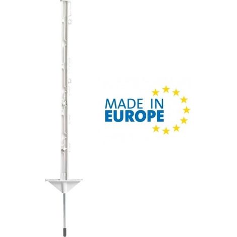 Picchetto di Messa a Terra Mobile in Plastica Bianco ITALFROM H 75 cm per Recinzioni Elettriche Confezione 10 Pz.