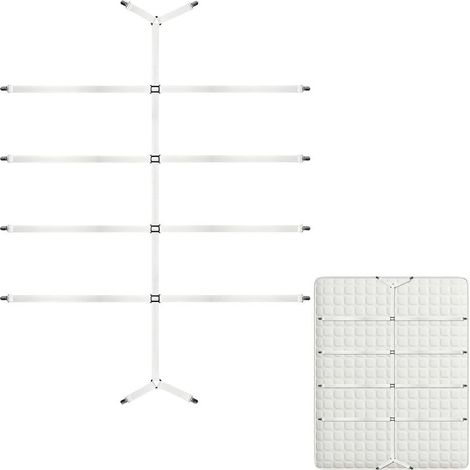 Tendeur de Drap réglable 12 Clips métalliques, Support élastique pour Drap-Housse, Longueur jusqu'à 3,3 m, sans Plis et antidérapant, pour Drap et Matelas (Blanc) (1/5)