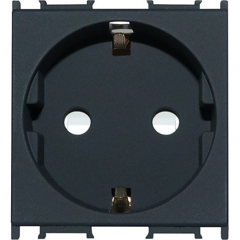 Presa modulare per scatola da pavimento 2P+Z 16A 230V schuko 2 moduli nero opaco VM10SB-U TEM per PD12 9267 / 9456 (1/3)