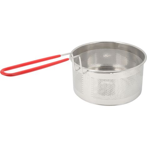 Runder Frittierkorb aus Edelstahl 304 mit Griff für Pommes frites, Zwiebelringe, Hähnchen und Pasta, mittelgroß, 18 cm (1/5)
