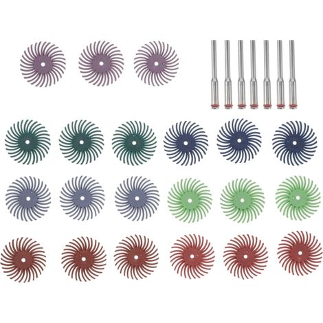 Kit de Tampon de Polissage à Fente Radial 1 Pouce avec Tige 3mm pour Polissage Précis Bijoux Plastique Métal Usage Professionnel (1/5)
