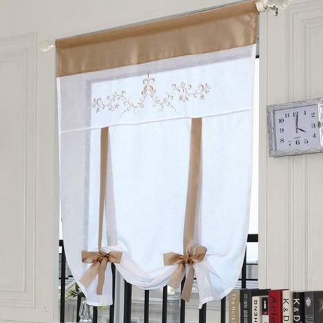 1 Pièce Rideau Voilage, Brun Clair 60x120cm(LxH) Store Romain (1/5)