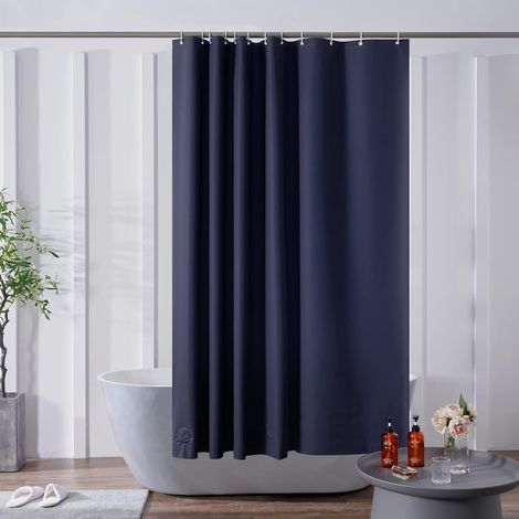 c Rideau de Douche 180x180cm,EVA,Bleu Marine,Imperméable,Anti Moisissure,Rideaux Baignoire pour Salle de Bain,avec 12 Crochets,Lesté avec Bloc de Verre en Bas (1/5)