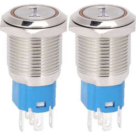 Interrupteur à bouton-poussoir momentané de réinitialisation avec DEL, 12 V CC (1/5)