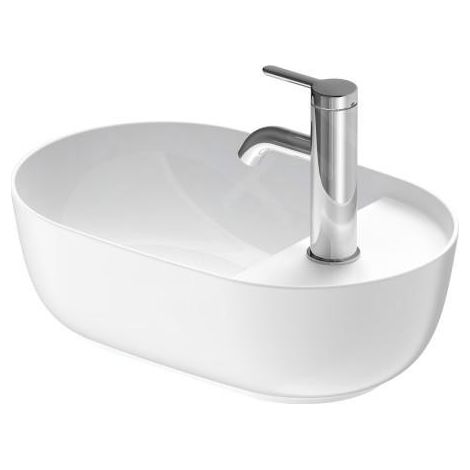 Duravit Luv - Lave-mains à poser, 420x270 mm, sans trop-plein, avec trou pour robinetterie, blanc / blanc satin mat 0381422600 (1/3)