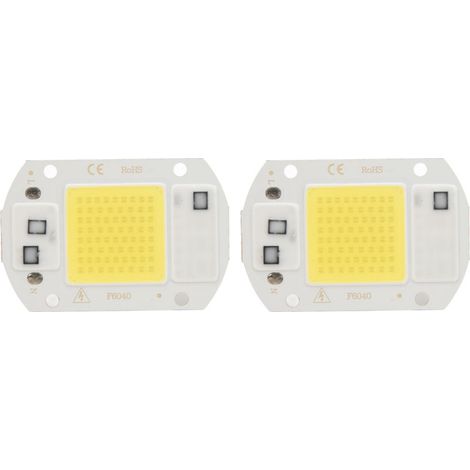 2 Pièces LED COB Haute Puissance 20W, Puce SMD Sans Driver, Lampe à DEL Économe en Énergie, Lumière Froide, Éclairage COB Intégré (1/5)