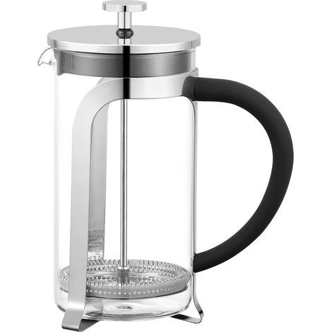 Cafetière française avec filtre 350 ml (12 Onz) Presse à café, cafetière à piston. Verre Borosilicate de haute qualité. Filtre inoxydable 304 (18/10) à l'intérieur. (1/4)