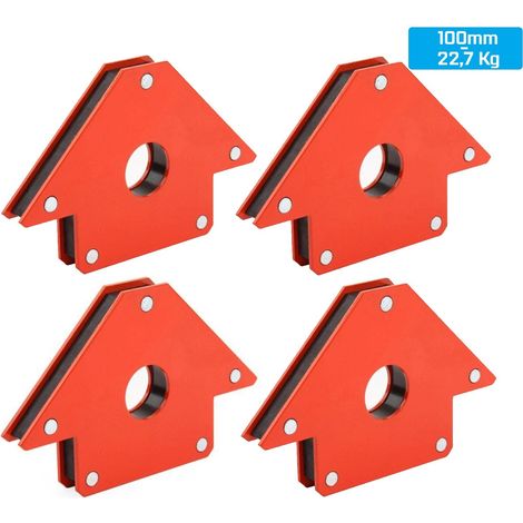 Juego de 4 escuadras magneticas para soldar 100mm 22,7 kg cada uno. Escuadra imantada para soldadura (1/5)