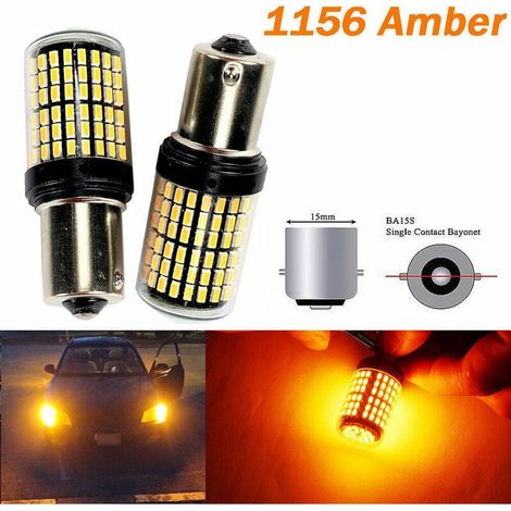 Ampoule LED 12V 6500K étanche, 2 pièces BA15S rouge 1156, idéale pour bateau, camping-car, voiture, feu de position, clignotant, éclairage intérieur et extérieur. (1/5)