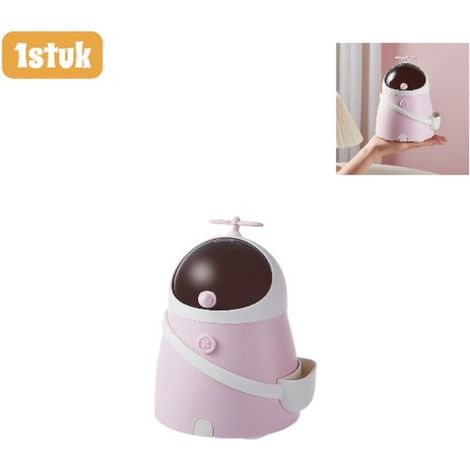 Mini poubelle rose - Idéale pour les chambres d'étudiants et les bureaux - Accessoire de rangement (1/5)