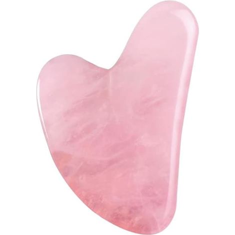 Outil de Gua Sha naturel en pierre de jade et quartz rose - Rosa (1/4)