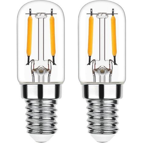 Ampoule Refrigerateur LED E14 2W 220V, T22 Ampoule Frigo Équivalent 15W Incandescent/Lampe Halogène Blanc Chaud 2700K Non Dimmable Petit LED pour Lampe de Veilleuse Hotte Machine à Coudre,Lot de 2 (1/5)