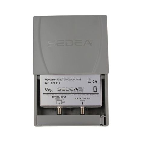 Filtre TNT 5G LTE 700 Extérieur Canaux 21-48 029215 1 E 1 S - Bande passante 470 à 694 MHz, Bande de réjection 733 à 862 MHz
