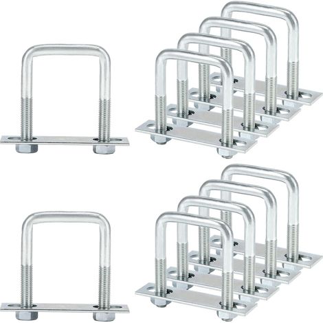 Pack de 10 supports d'arrimage M12 800daN en acier galvanisé - pour remorques, camions, fourgons - comprenant contre-plaque et écrous M12 (1/5)