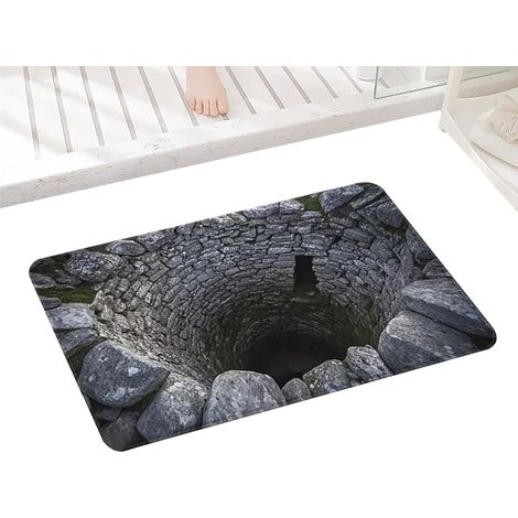 Tapis Illusion de Trou - Paillasson Anti-Dérapant Imperméable avec Illusion 3D - Design À Trou sans Tapis De Porte D'Intérieur - pour Le Sol, Le Salon, la Chambre, la Salle de Bain, et la (1/5)
