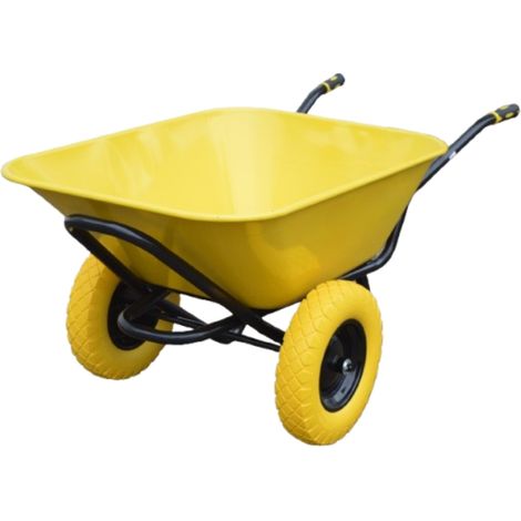 OUTILS PERRIN Brouette 165 L - 2 roues increvables - Duo Tonic - jaune