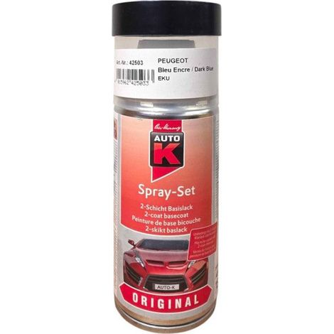 Bombe de peinture pour carrosserie - Peugeot - EKU Bleu encre/Dark blue - 150 ml - Auto K