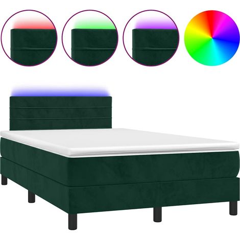 Maison Exclusive - Sommier à lattes de lit avec matelas LED Vert foncé 120x200 cm (1/5)