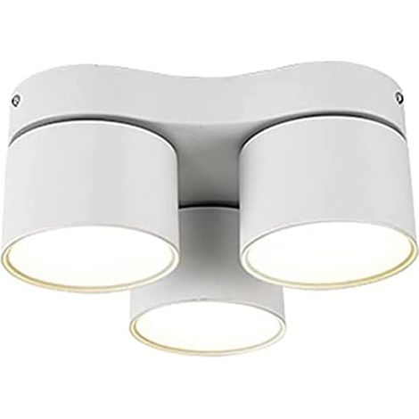 Downlight empotrable de superficie, focos LED giratorios plegables de 3 cabezales de diseño creativo, luz de techo LED antideslumbrante (1/4)