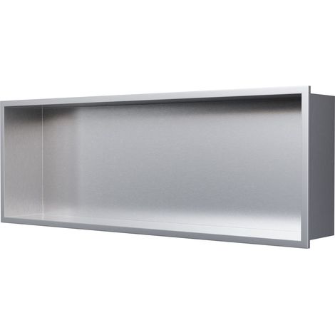 Bernstein – Nicchia doccia da incasso in acciaio inox 20x60x10cm – Superficie impermeabile e antiruggine – Facile installazione con colla per piastrelle (1/4)