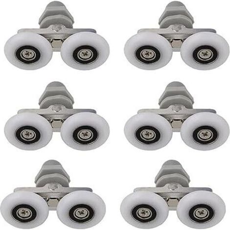 25-mm-Duschtürrolle, 4 Stück Schiebetürrollen für Duschen, für 10–14 mm Glasbohrung, Duschtürrollen - Crezuo (1/4)