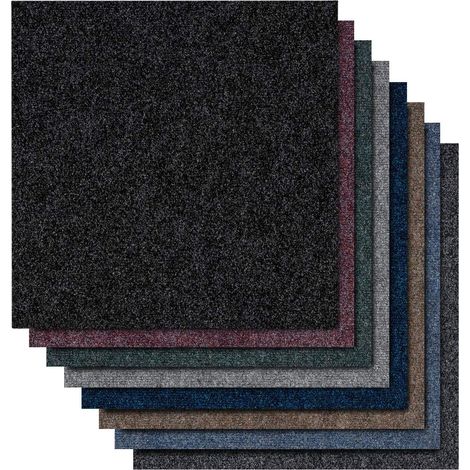 Dalles de moquette autoportantes, antistatiques, Basel Vert 50 x 50 cm (1/5)
