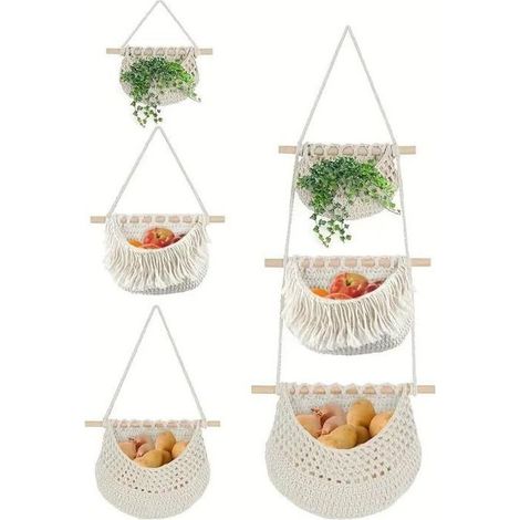 1 Stück Wandhängender Organizer aus Naturbaumwolle, Aufbewahrungstasche mit Türfunktion in 3 verschiedenen Größen – 25/30/33 cm – für Schlafzimmer und Küche (1/5)